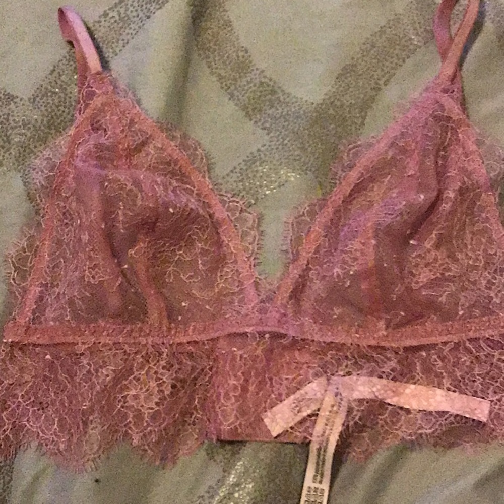 Pink lace bralette